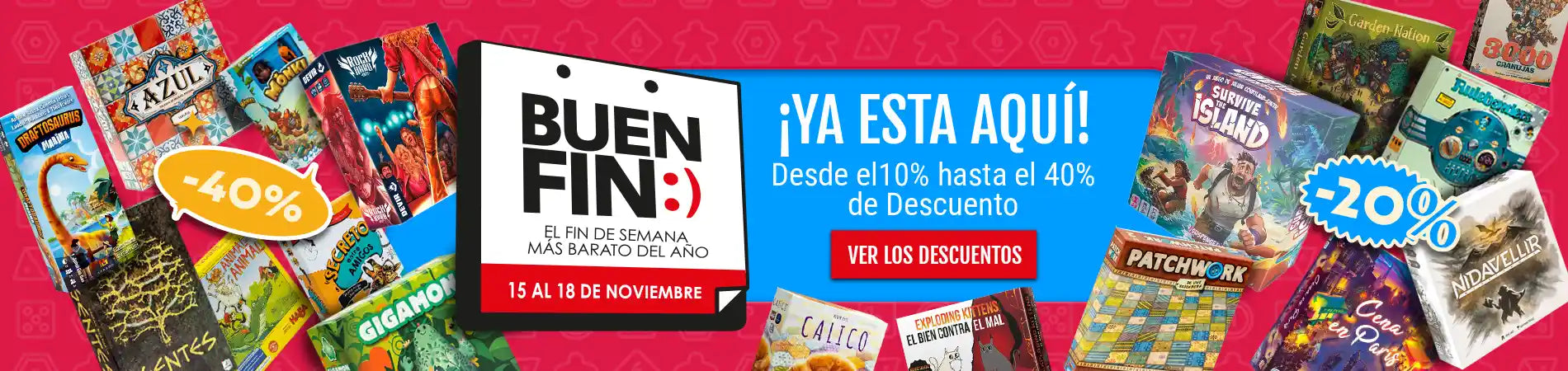 Compra tu juego de mesa con ofertas
desde el 10% hasta el 30% menos.